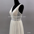 White Neck Full Sleeves Mermaid Pearls Beading Size Custom Made wedding gowns bridal